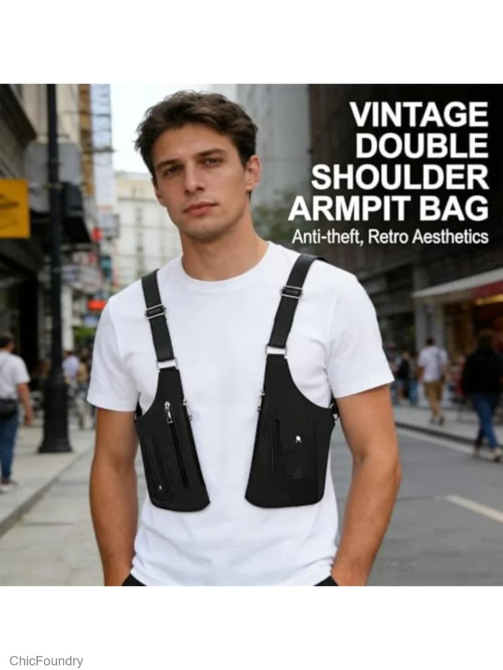 Unisex Premium Leather Shoulder Bag - Adjustable Anti Pickpocket Hidden